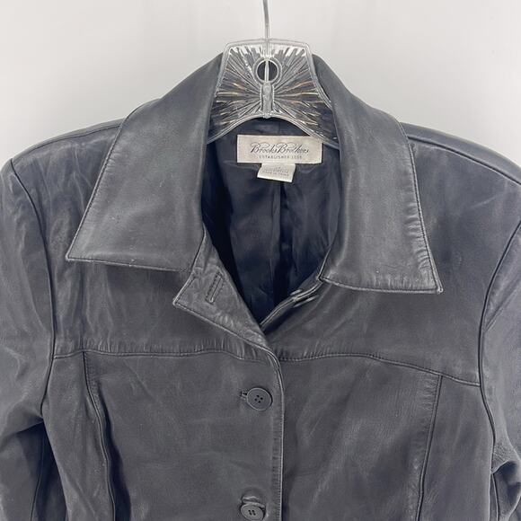 Brooks Brothers 100% leather button up leather jacket sz XS - Picture 2 of 8